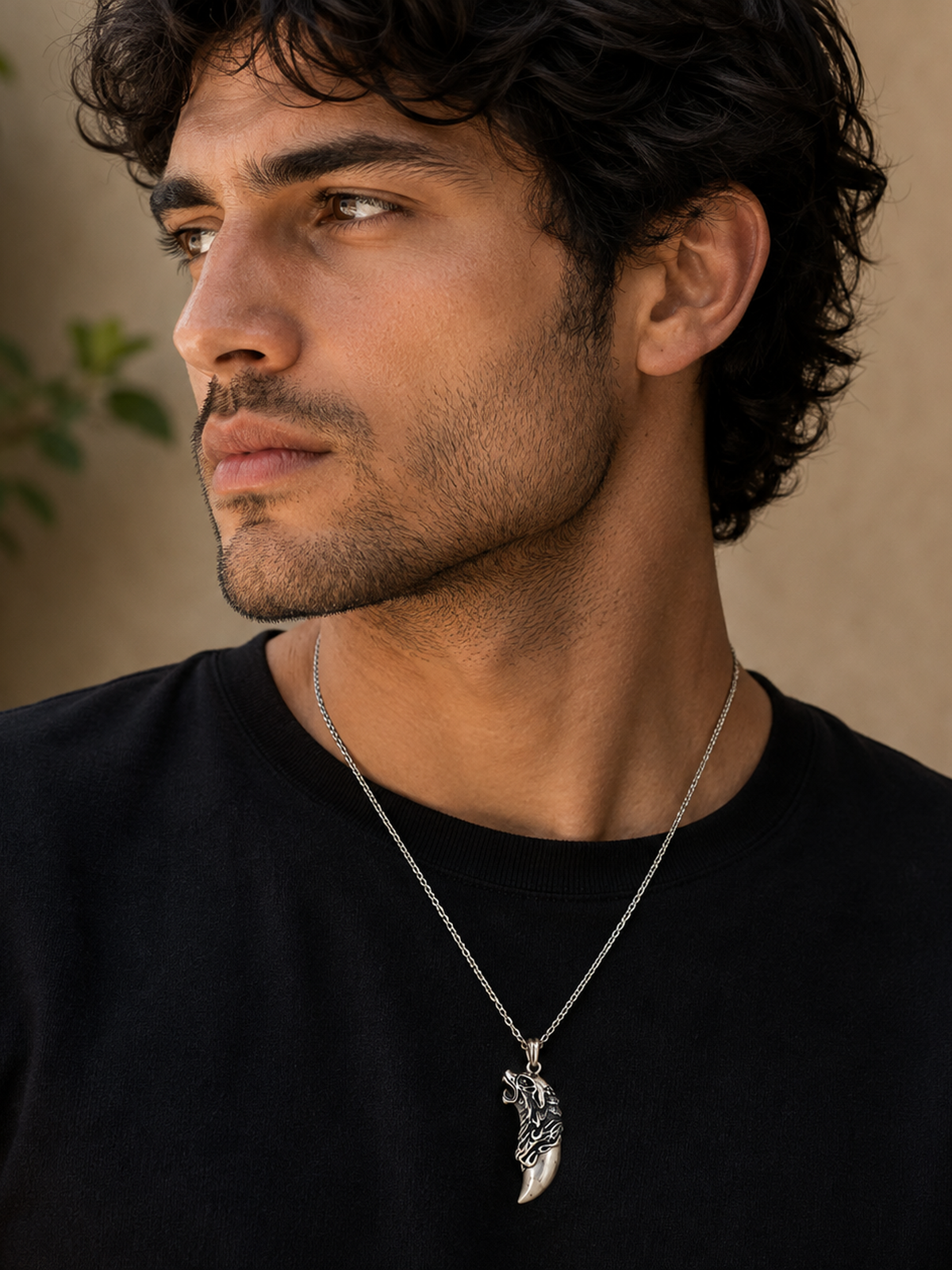 Wolf Fang Pendant - 925 Sterling Silver | Harsh Jewellers
