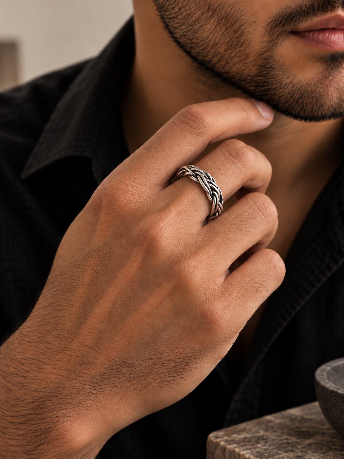 Woven Rope Band Ring - UK 6 | Harsh Jewellers