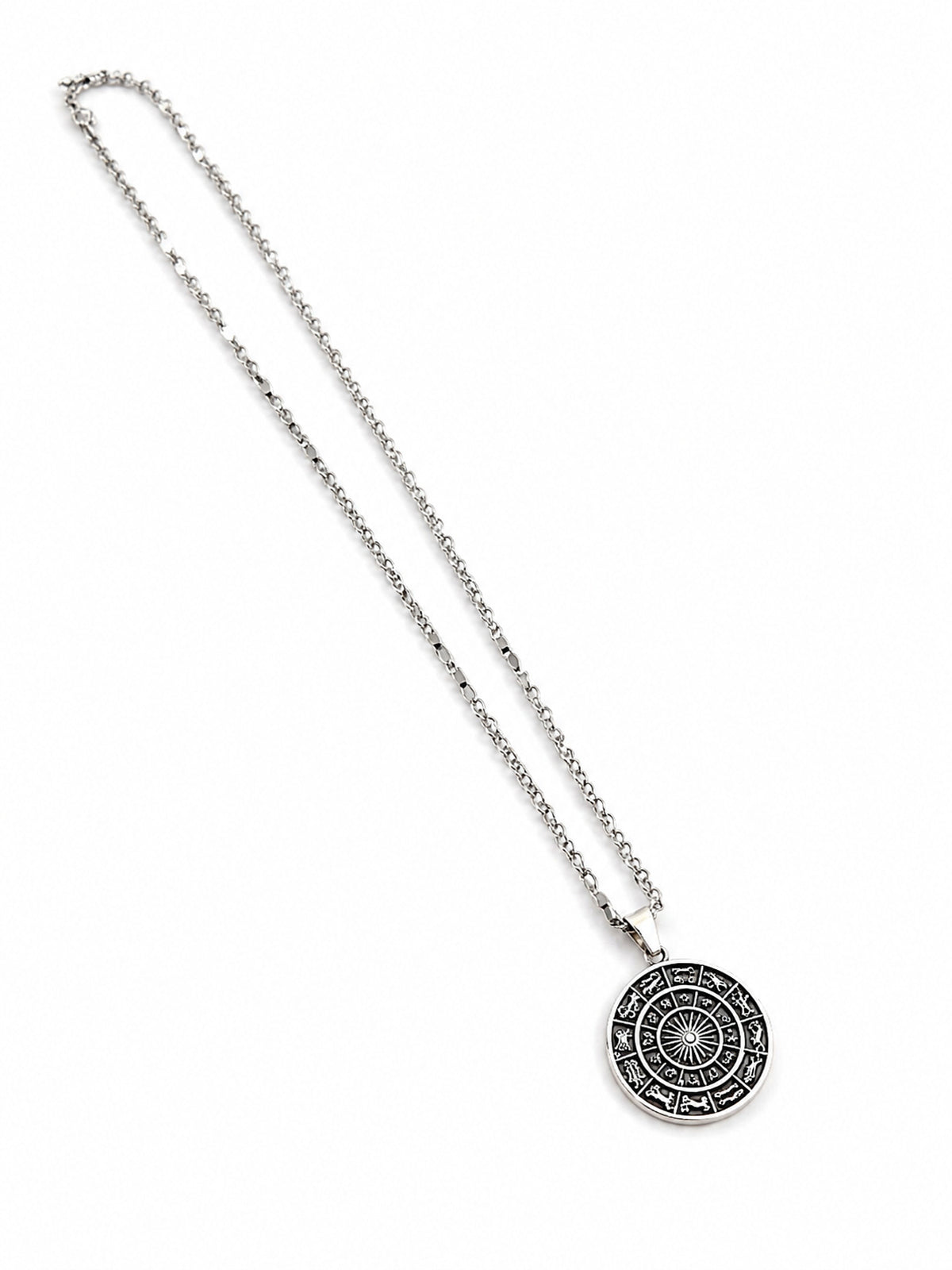 Zodiac Wheel Pendant - 925 Sterling Silver | Harsh Jewellers