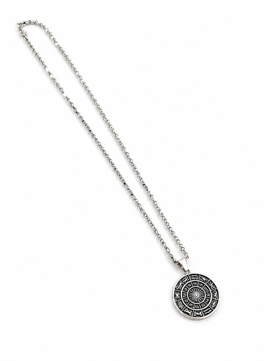 Zodiac Wheel Pendant - 925 Sterling Silver | Harsh Jewellers