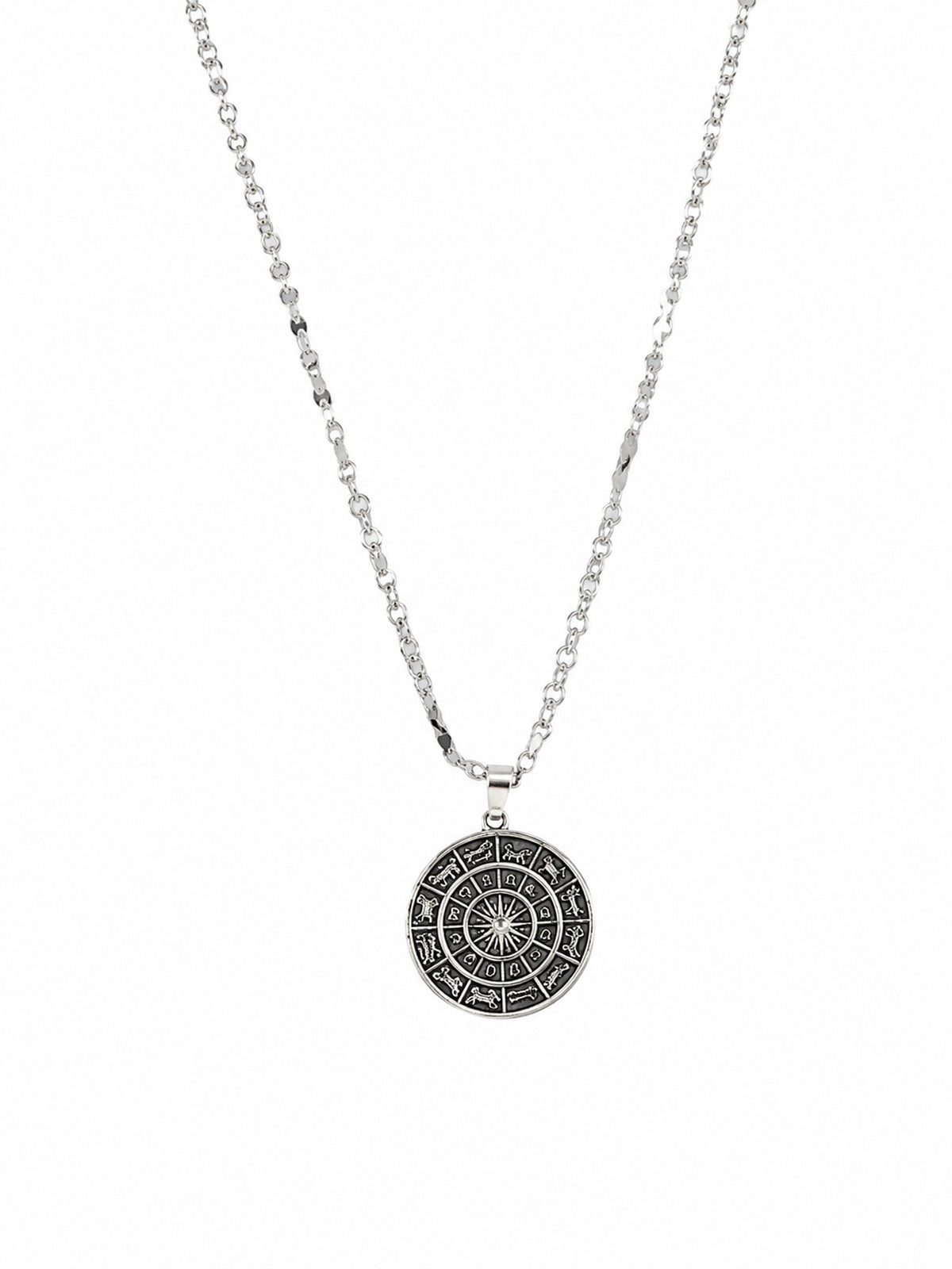 Zodiac Wheel Pendant - 925 Sterling Silver | Harsh Jewellers