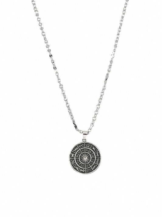 Zodiac Wheel Pendant - 925 Sterling Silver | Harsh Jewellers